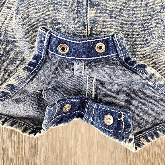 Vintage‎ OshKosh BGosh Baby 3/6 M Acid Wash Denim Overalls Shorts Made in USA - Picture 5 of 8